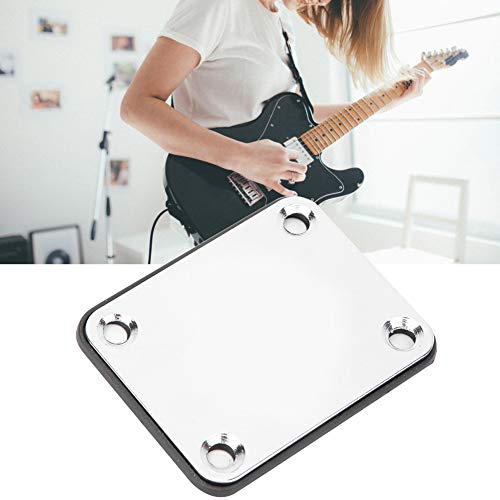 Bnineteenteam placa de pescoço de guitarra prateada cromada de aço inoxidável, placa de conexão com