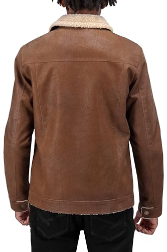 Image of X-Ray Men's Slim Fit Faux-Leather Moto Jacket with Removable Hood