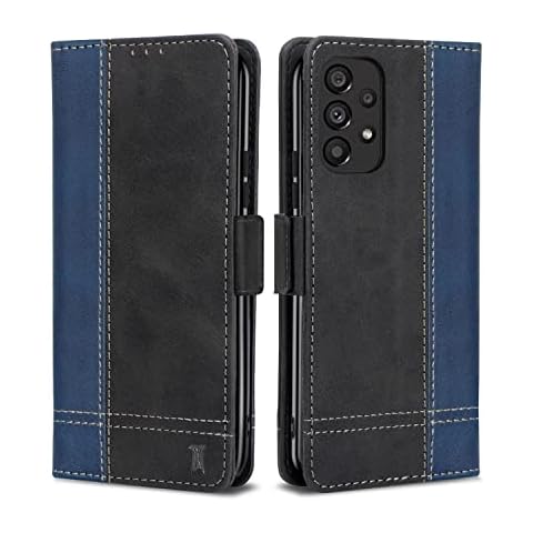 Samsung Galaxy A53 5G Phone Case, Magnetic Flip Leather Wallet Book Premium Case, Thin Slim TPU Bumper Silicone Folio Stand Galaxy A53 5G Cover, Shockproof Protective Case for Samsung A53 5G Blue Cover