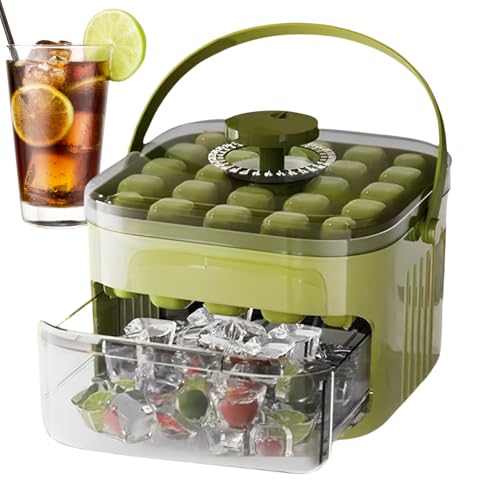Cubiteras Para Hielo Con Tapa Y Contenedor, Moldes Hielo Cuadrados, Bandeja Hielo Congelador, Presione Molde De Hielo Reutilizable, Moldes De Bloques De Hielo Para Cócteles, Whisky Y Café