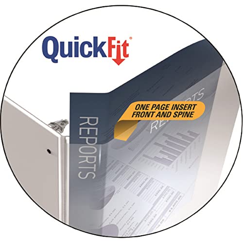 Quickfit View Binder, 3-Ring Binder, Angle D Ring, 2 Inch, Black,87031 #TOP2