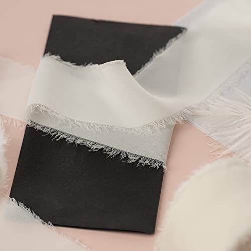 FAKILO Handmade Fringe Chiffon Ribbon, 4 Rolls, 1'' X 5 Yd - Image 4