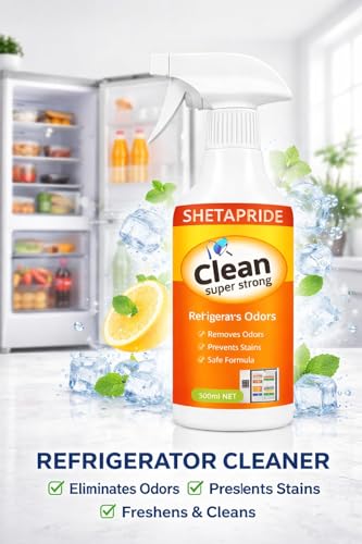 Image of Refrigerator Cleaner Spray & Deodorizer 500ml | Food-Safe Formula | Eliminates Odors & Stains | Cleans Fridge Shelves, Drawers & Interior Surfaces