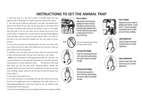 Faicuk Large Collapsible Humane Live Animal Cage Trap for Raccoon, Opossum, Stray Cat, Rabbit, Groundhog and Armadillo 32 x 11 x 13 Inch