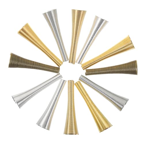 ERINGOGO Jewelry Bead Caps Set 60pcs Metal Bead End Caps DIY Spring Cone Necklace DIY Supply