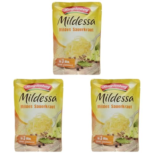 Hengstenberg Mildessa Sauerkraut, 400 g, Abtropfgewicht 350 g (Packung mit 3)