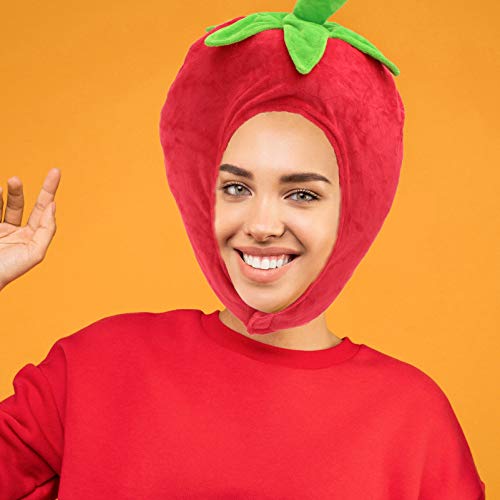 PIXNOR Chapéu de Tomate Foto Engraçada Acessórios de Chapéu de Pelúcia Macio de Pelúcia Novidade Cap