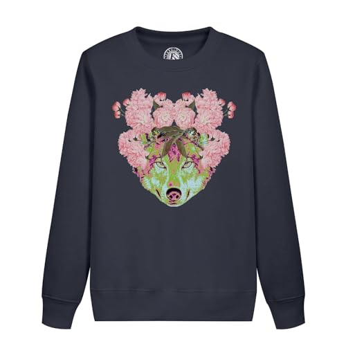 Sweatshirt enfant Flora Loup idée cadeau anniversaire motif floral vintage