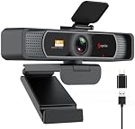 Angetube Wide Angle 4K Webcam for PC - 120° FOV, PDAF Autofocus, 2 Noise-Cancelling Mics, 1080P@60FPS, Auto Light Correction, USB-A/C, Privacy Cover, Video Conference Camera for Mac Laptop and Desktop