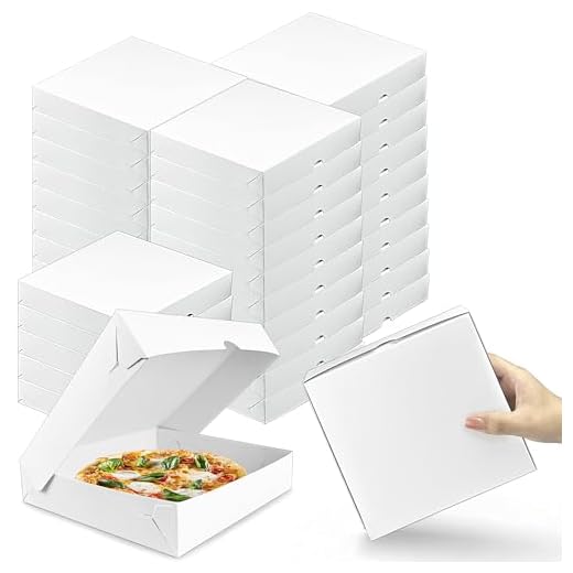 MUMULULU 35 PCS Mini Pizza Boxes 7.2x7.2x1.57 Inch White Pizza Box Take Out Containers For Pizzas