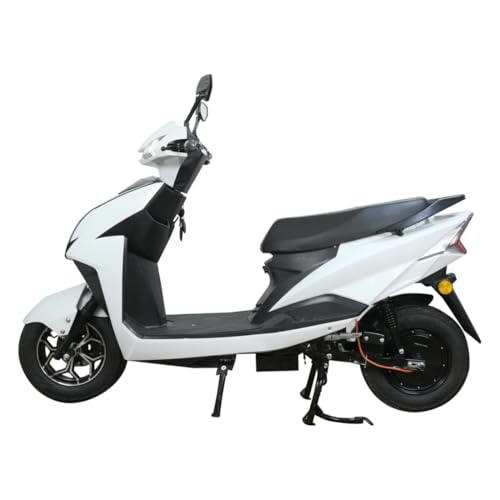 Image of Green Invicta Low Speed Electric Scooter Non RTO 80KM Range Lithium Battery with Portable Charger (White)