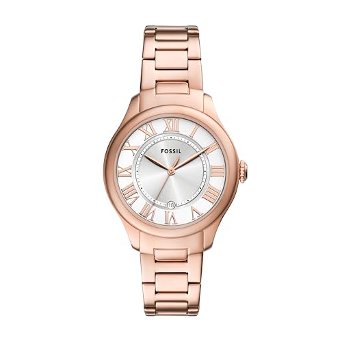Fossil Gilmore   Reloj de Acero Inoxidable con Tres manecillas para Mujer, Oro Rosa
