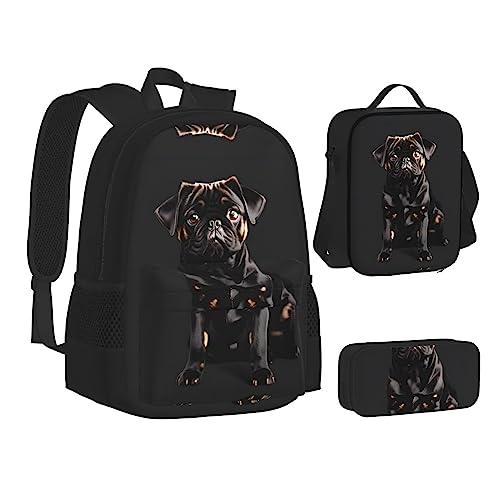 Sac à dos d'école léger bouledogue évitant le mal de dos avec kit repas inclus