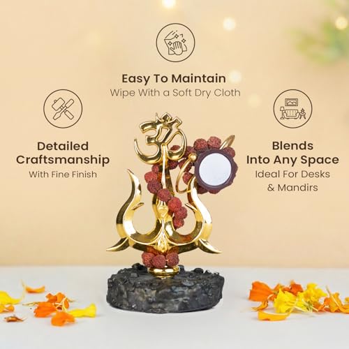 Image of Astrotalk Resin Mahadev Trishul Murti | Compact Shiv Murti For Home Temple, Car Dashboard Or Office Shelf | Lord Shiva Idol For Puja Mandir & Meditation Corners | 8.5X6.5X11 Cm | 1 Piece