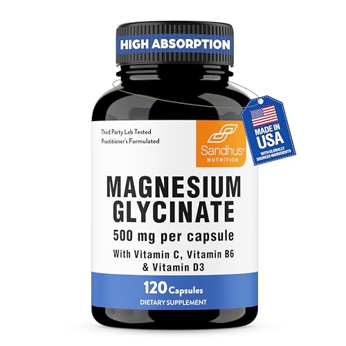 Magnesium Glycinate 500mg with Zinc & Vitamins — 120 Capsules (60 Servings)