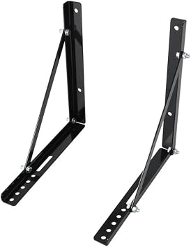 18" x 18" Truck Toolbox Mounting Kit Black Structural Steel Mounting Brackets with Screws, 2-Pack Assembly Required