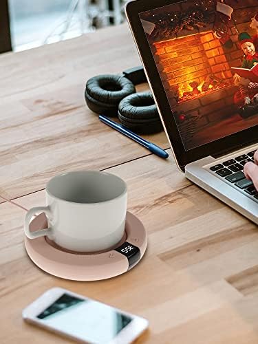 Caffney Electric Coffee Cup Warmer Automatic Shut Off Coffee Mug Warmer Adjustable Temperature Beverage Warmer LED Display Smart Mug Warmer Set for Office Desk Beverage Tea Water Coffee (Without Mug)