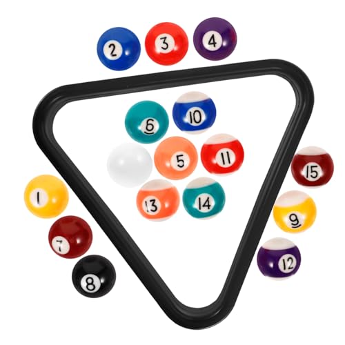 Mikikit Resin Billiard Balls 16-Piece Set for Boys and Girls Pool Balls Smooth Surface Billiard Equipment for Practice