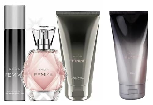 Avon Femme EDP Perfume 50ml + Shower Gel + Body Lotion + Body Spray
