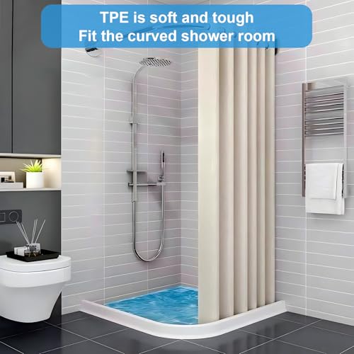 Zyiphor 2M Schwallschutzleiste Dusche Selbstklebend, 4cm Höhe Dusche Wasserstopper, Schneidbarer Gummi Dichtung Flexible Schwallschutz für Duschschwelle Küchenspüle Badewanne (Weiß)