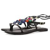 Multicolor GIOSEPPO Sandalias de Piel con Detalle de Cuentas Multicolor para Mujer echallon