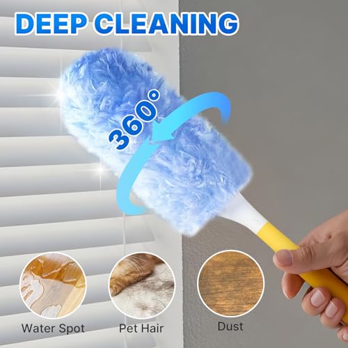 Duster Refill for Swiffer Duster, 30 Count Heavy Duty Duster Refills with 1 Handle, 360 Dusters Refills Kit with 4X Microfibers, Disposable Dusters for Swiffer Duster Extended Handle for Cleaning - Thumbnail 6