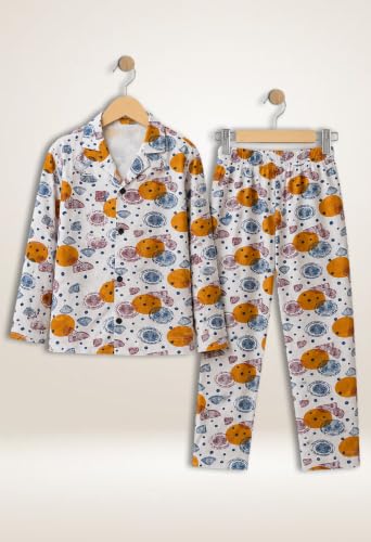Image of 3BROS Kid's Pure Cotton Full Sleeves Night Suit /Dress for Boys /Girls Full Pajama & Top Sleep Suit Combo Set