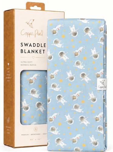 Image of Copper Pearl Swaddle Blankets for Newborns | Soft Stretchy Receiving Blankets for Boys and Girls | Large 46 x 46 Inch Baby Blankets | Lightweight and Breathable Swaddles | Neil