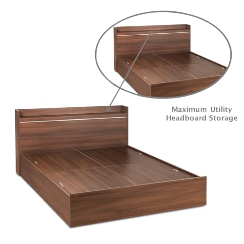 Image of DELITE KOM Cherry Engineered Wood Queen Box Bed (Finish Color Acacia Dark Delivery Condition Knockdown)