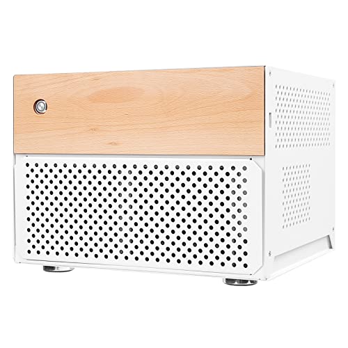 AUDHEID 8-Bay NAS Chassis, Computer Network Attached Storage, Support 8 * 3.5' HDD+2 * 2.5' SSD Tray, Compatible MATX/uATX/ITX, Personal Private Cloud(Diskless) (White)