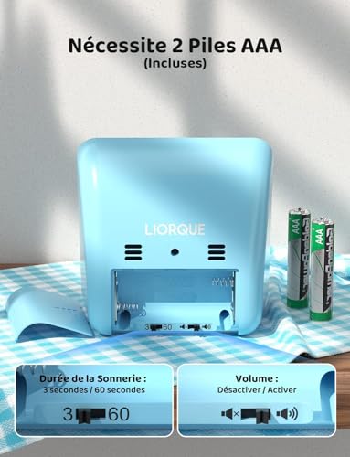 LIORQUE Minuteur Visuel 60 Minutes, Compte a Rebours Silencieux sans Tictac – vue 5