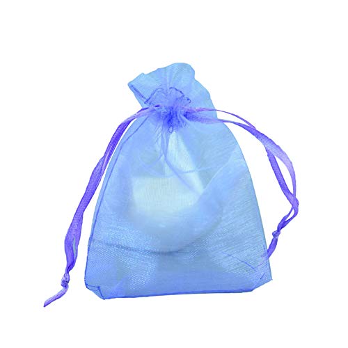 topxingch 100Pcs Mesh Drawstring Bag Cookie Candy Bags Snacks Packaging Pouch Organizer Gift Storage Purple 9 * 12cm