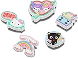 5 x Hello Kitty Crocs Charms: Sagen Sie Hallo zu Ihren super süßen Sanrio Freunden! Mit Hello Kitty, Kuromi, My Melody, Cinnamoroll, Pompompurin, Charmmy Kitty und Chococat.