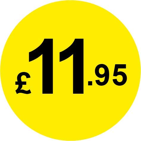 Permanent Adhesive - Black & Yellow 30mm Price Stickers/Labels from £5.45 to £17, 5000, £11.95 — image 1
