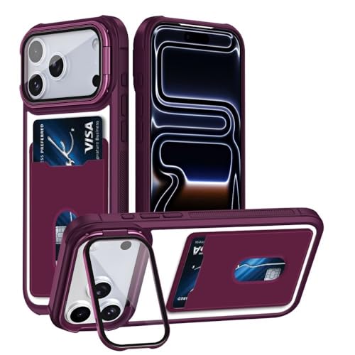 Étui bordeaux pour iPhone 12 Pro Max en cuir avec fentes pour cartes