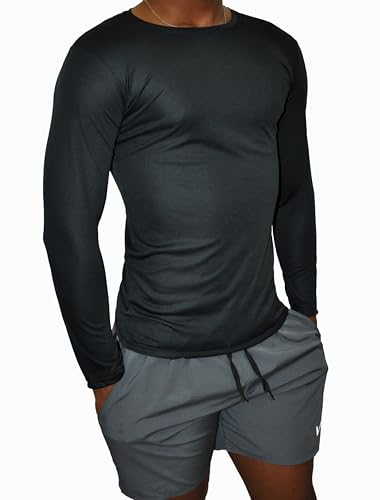 Kit 3 Camisetas Térmicas Proteção Solar Uv 50+ Manga Longa Dry Fit (AZUL PRETA CINZA, G)