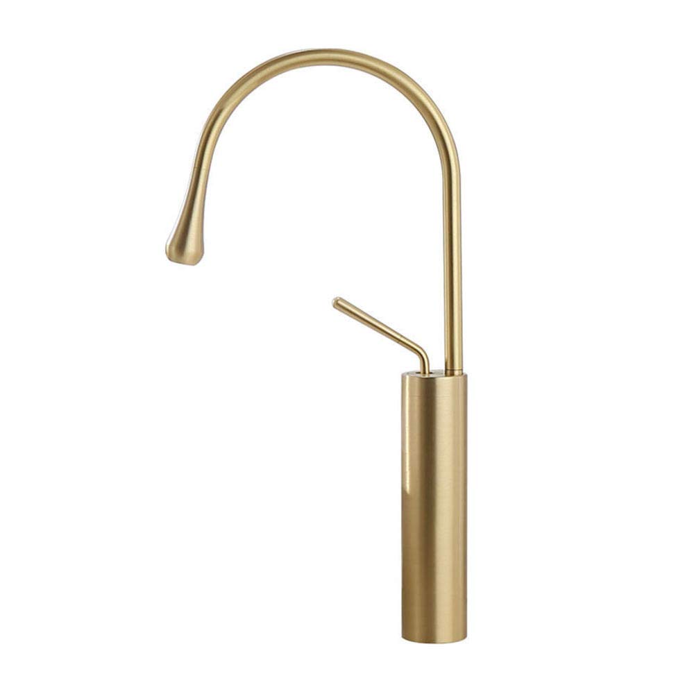 VDOQTLJT Basin Mixer tap Waterfall Bathroom Sink taps Brushed Gold Brass Under Counter hot and Cold Faucet