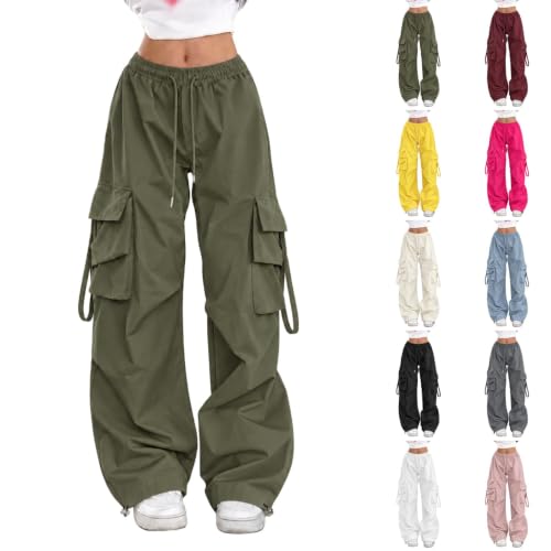 Cargo Pants Women Baggy High Waisted Baggy Parachute Pants with Pockets - image 1
