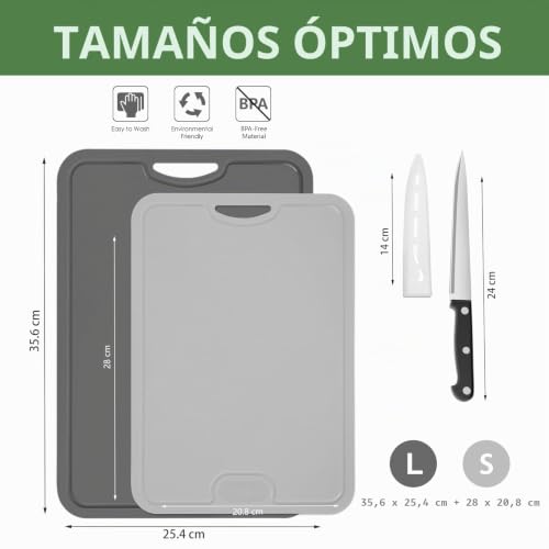 Tablas de cortar flexibles de TPU Gintan resistentes a los arañazos y con mango ergonómico 7