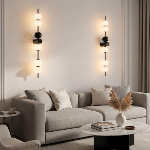 Image of Glowave Modern Vertical Multi Acrylic Ball Lights with Sleek Metal Body - Tricolor (603 /BK)