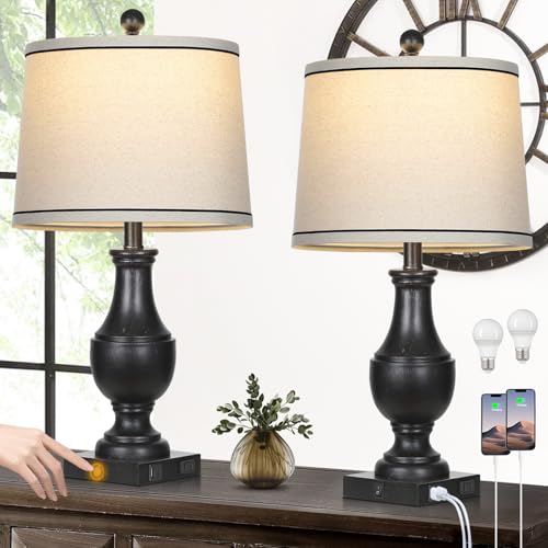 Vintage Farmhouse Lamps Set of 2, 25