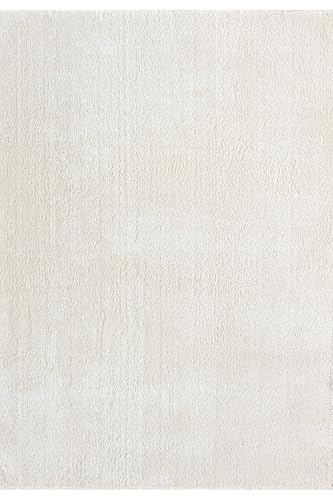 Tapis de salon super doux en polyester crème de haute qualité - 3