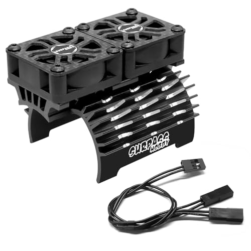 OGRC Dual 30mm RC Cooling Fans 27000 RPM RC Car Motor Heatsink with Metal Cover 4068 4274 Brushless Motor Heatsink for 1/7 1/8 40mm 42mm Diameter Size RC Brushless Motor