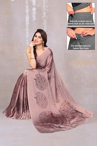 Image of MIRCHI FASHION Women's Ready to Wear 1 Minute Drape Chiffon Printed Saree with Blouse Piece