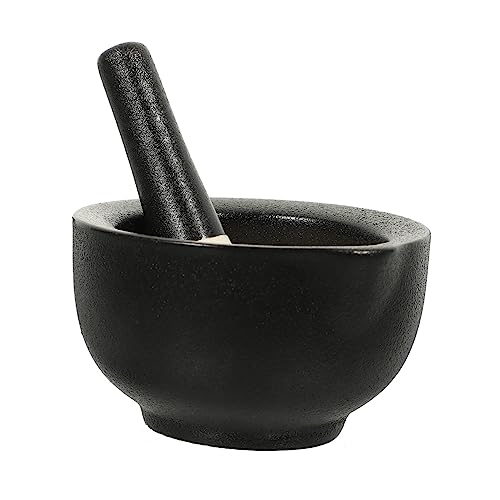 Cabilock 1 Set Grinding Bowl with Grinding Rod Pestle and Small Practical Mini and Pestle Spices Hand Pestle Garlic Mixing Bowl Laboratory Black Ceramics