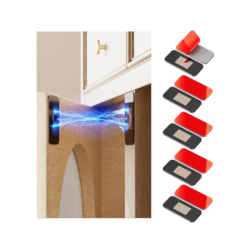 5 Pack Magnetic Door Catch Ultra Thin Cabinet Door Magnets Adhesive Drawer Magnets to Stay Closed Stainless Steel Cabinet Latch Easy to Install with Double Sided Tape Thickness 0.08in
