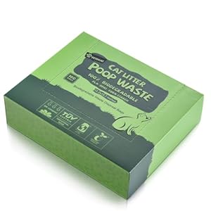 Cat Litter Bags for Poop Biodegradable Cat Waste Disposal Bag Leakproof Durable and Unscented Large to Fit Any Scoop Strengthen Dog Poop Bag- 100 Count