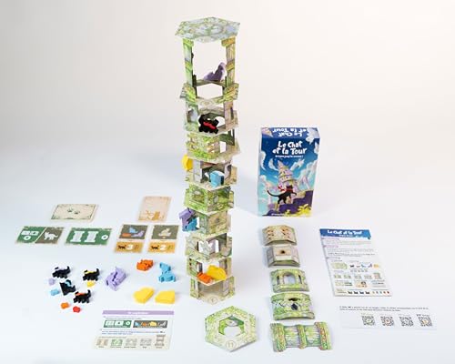 Le Chat et la Tour – Jeu de Dextérité Coopératif ou Compétitif | Unfriendly Games | 1 à 5 Joueurs | Dès 8 Ans | 20 Min | Poétique & Tactile | Blackrock Games