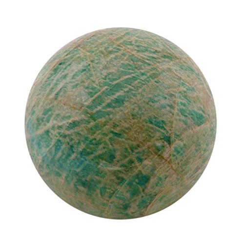 DHAROHAR HANDICRAFT Healing Chakra Stones Crystal Decor Quartz Sphere, Reiki Energy Meditation Negative Ion Generator Sphere for Positive Energy (Amazonite 60-70 MM)