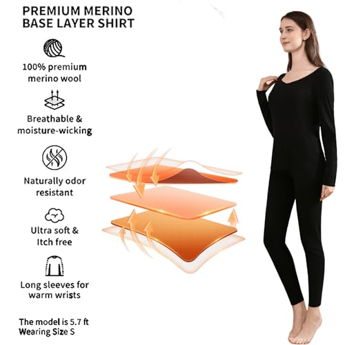 casme Thermal Underwear for Women Cold Weather Top Bottom Soft Stretch Fabric Weightless Imperceptible for Winter Daily Wear Outdoor Activities